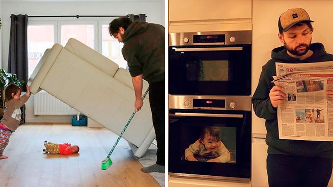 Fotky, ktor pole chlap svojej ene vdy, ke s dieaom ostane sm